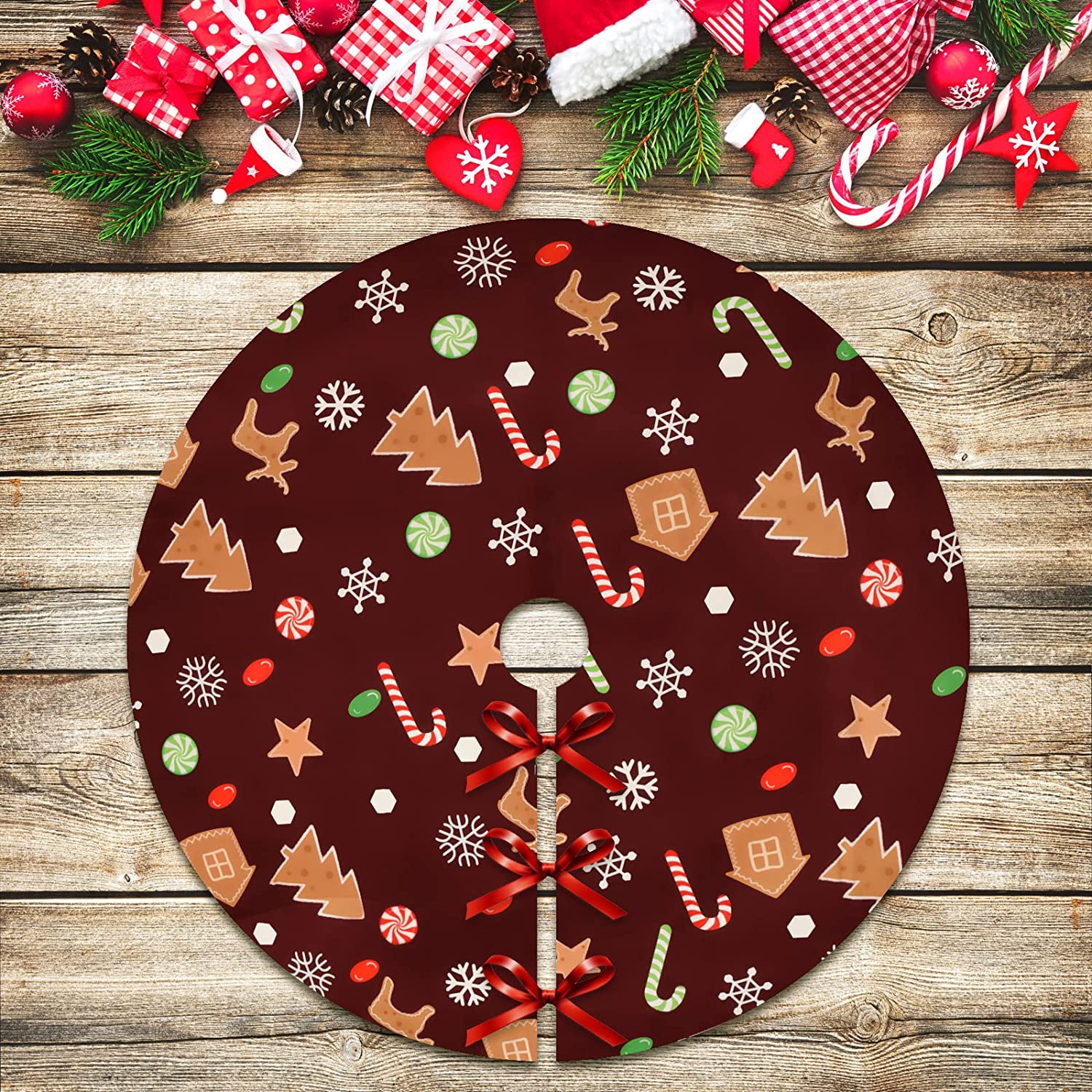 48 Inch Christmas Tree Skirt Christmas Decoration Ornament for Xmas Holiday Party