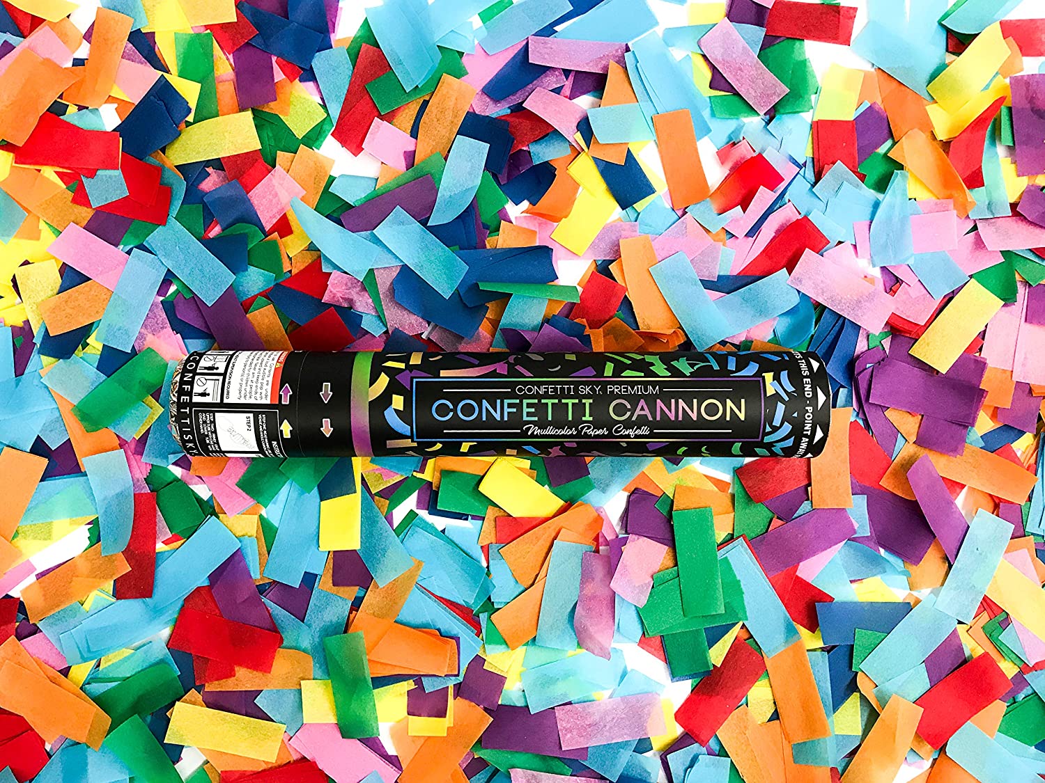 Confetti Poppers 12" 6 Pack Biodegradable Confetti Poppers for Party