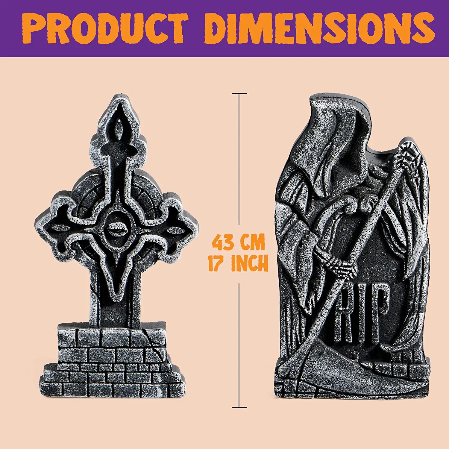 5 Pack Halloween Foam RIP Graveyard Tombstones 5 Pack for Halloween Yard Decorations