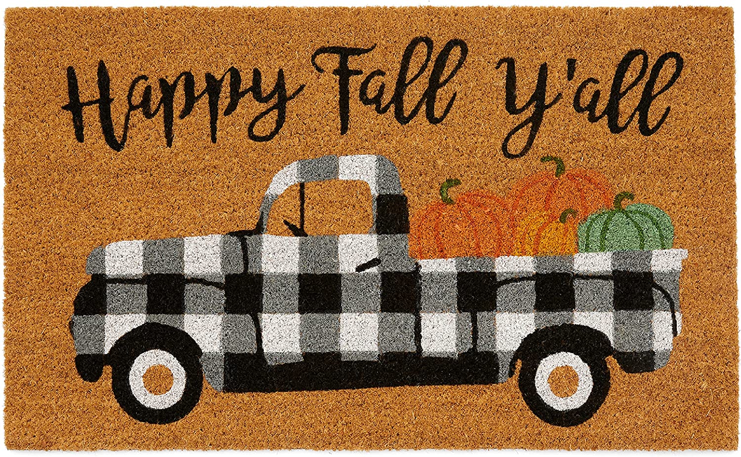 18 x 30 Inches Natural Entry Mat Front Door Decor Happy Fall Y'all