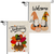 2 PCs Double-Sided Linen Flag Gnomes And Pumpkin Welcomes Happy Thanksgiving Day 12 x 18 Inch for Thanksgiving Fall Autumn