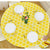 Fitted Round Table Vinyl Elastic Tablecloth Cover Flannel, Lattice Yellow (36 - 42 Inch Round)