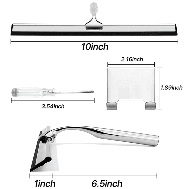 Shower Stainless Steel All-Purpose Doors Glass Squeegee, for Bathroom Shower Car Window 10" Inches