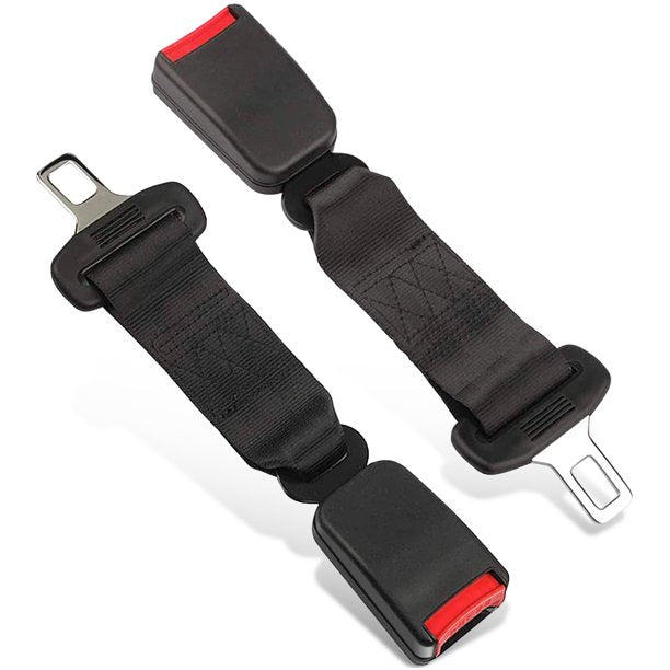 Universal Car Seatbelt Buckle Extension, Black, 2 Pack (7/8" Tongue Width)