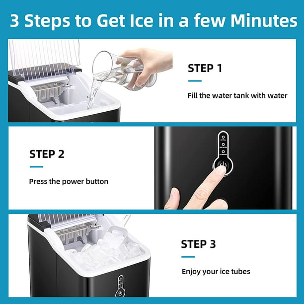 Portable Countertop Ice Maker Machine with Ice Scoop and Basket - 26lbs/24H