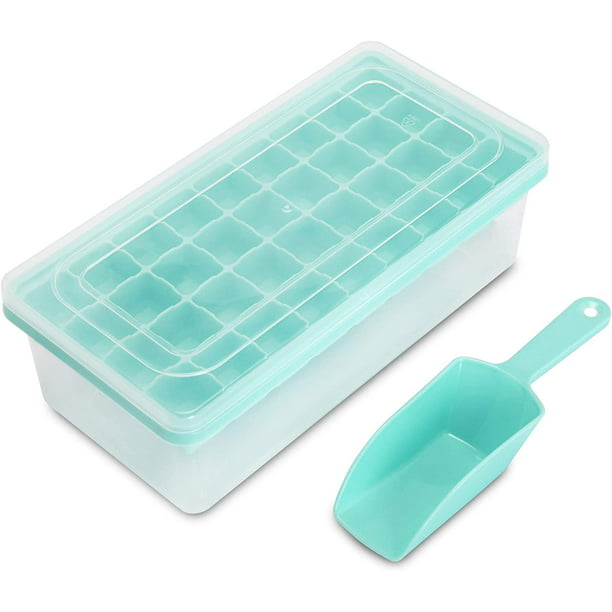 Ice Tray Cube And Lid Bin Freezer Silicone - 36 Nugget Silicone Ice Tray