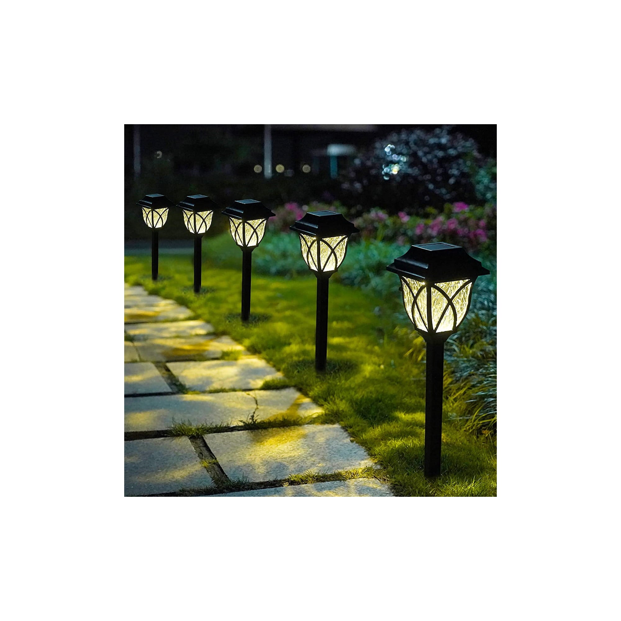 Outdoor Solar LED Garden Path Lights 6 Pack Auto on/off Waterproof