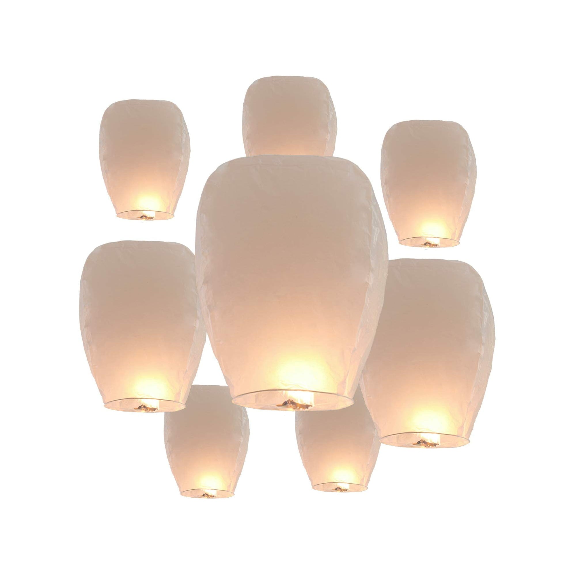 20 Pack Chinese Wishing Lanterns (White)